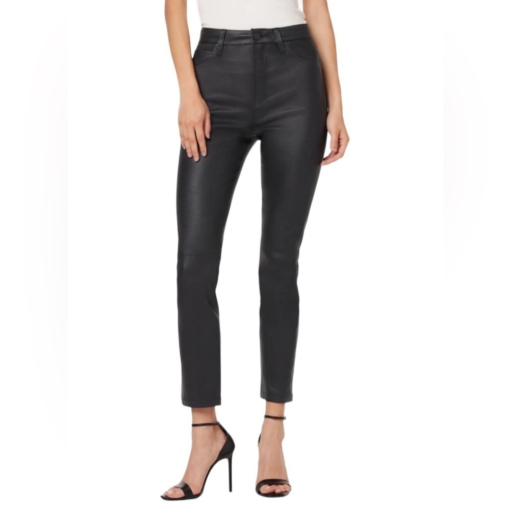 Black Leather Hudson Harlow Pants 100% Lamb Leather - Picture 1 of 15